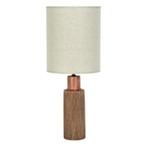 Lampe rétro Santal Brun céramique/bois 60W E27
