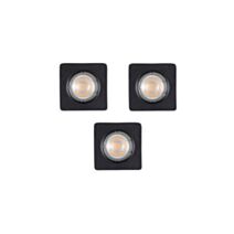 3 Spots Encastrés Fixes Berne Métal Noir Ø8,3cm - COREP