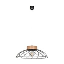 Suspension conique Kento Métal filaire Noir/Naturel Ø48cm - COREP