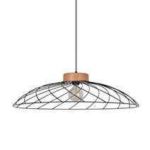 Suspension Kento dôme spirale métal/effet bois Ø78xH.14,50cm  noir - COREP