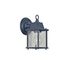 Applique 4 faces en métal et verre transparent - Bleu pétrole