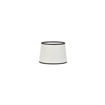 Abat-jour tambour coton Ø20cm H14cm blanc/noir - COREP