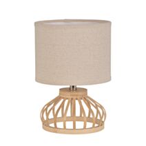 Lampe bambou et lin naturel H24cm - COREP