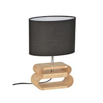 Lampe à poser Oslo noir/bois - COREP