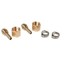 Kit 2 raccords Tétine+2colliers pour tuyau d6.3 mm