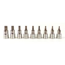9 douilles étoiles mâles T20 à T60 1/2" - PRECISION STEEL