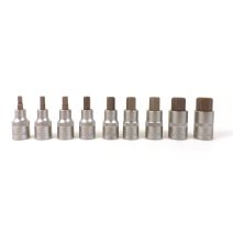 9 douilles hexagonales mâles 5 à 19mm 1/2" - PRECISION STEEL