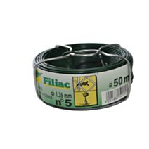 Bobine fil de fer plastifié vert n°5 Ø1,35mm L.50m - FILIAC