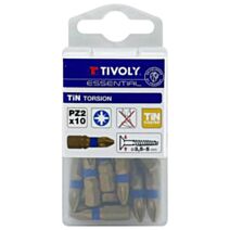 10 embouts de vissage PZ2 torsion 25 mm - TIVOLY