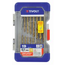 Coffret forets à métaux acier HSS titane, 17 pièces - TIVOLY