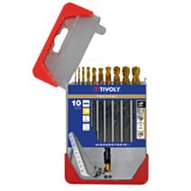 Coffret foret métal TECHNIC HSS 10 pièces Pointe en croix - TIVOLY