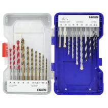 Coffret 19 forets bois/métaux/béton/diamant/carrelage - TIVOLY