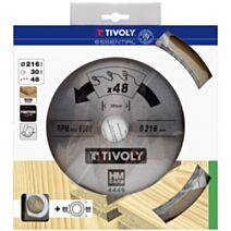 Lame de scie circulaire pour bois dur/stratifié/parquet Ø216 mm - TIVOLY