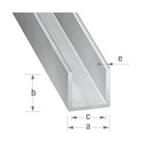 Profilé U alu brut 15 x 15 x 15 x 1,5 mm int.12 2m - CQFD
