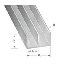 Profilé double U alu brut 10 x 16 x 10 x 1,3 mm int.6 1m - CQFD