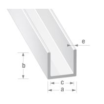 Profilé alu laqué U blanc 15 x 15 x 15 x 1,5 mm int.12 2m - CQFD
