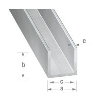 Profilé U alu brut 10 x 10 x 10 x 1 mm int.8 2m - CQFD