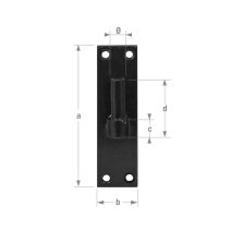 Gond platine bout carré D16 x 150 mm noir - CQFD
