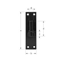 Gond platine bout carré D16 x 150 mm noir - CQFD