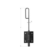 Verrou baïonnette D16 pêne 500mm zingué - CQFD