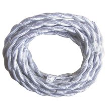 Fil tissu torsadé blanc HO5-VK 2x0,75mm² rouleau 3m - TIBELEC