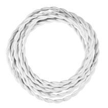 Fil tissu torsadé blanc HO5-VK 2x0,75mm² rouleau 3m - TIBELEC