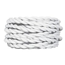 TIBELEC 2 câbles tissu torsadés blanc 3m