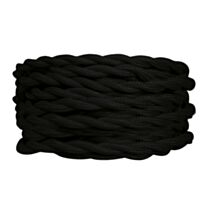 TIBELEC 2 câbles tissu torsadés noir 3m