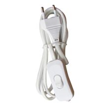 Cordon fil tissu avec interrupteur & fiche blanc - TIBELEC