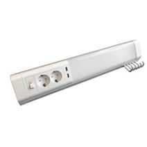 Applique led 11w 1000lm+2 prises&usb blanc