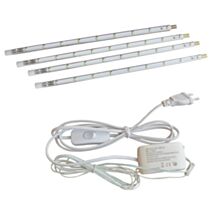 4 barrettes LED blanches connectables  - TIBELEC