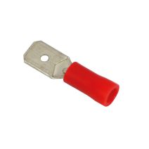 Cosses isolées languette mâle 6,3 mm rouge - TIBELEC
