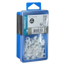 Attaches rondes à clou Ø 6 mm blanches 100 pcs TIBELEC