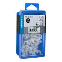 Attaches rondes à clou Ø 7 mm blanches 100 pcs TIBELEC