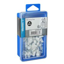 Attaches rondes à clou Ø 8 mm blanches 100 pcs TIBELEC