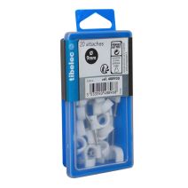 Attaches rondes à clou Ø 9 mm blanches 20 pcs TIBELEC