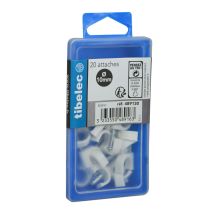 Attaches rondes à clou Ø 10 mm blanches 20 pcs TIBELEC