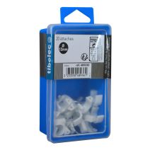 Attaches rondes à clou Ø 12 mm blanches 20 pcs TIBELEC