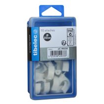 Attaches rondes à clou Ø 20 mm blanches 10 pcs TIBELEC
