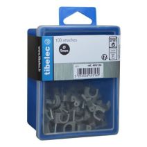 Attaches rondes à clou Ø 9 mm grises 100 pcs
