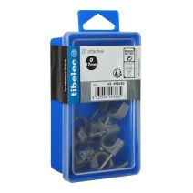 Attaches rondes à clou Ø 12 mm grises 20 pcs TIBELEC