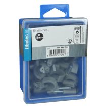Attaches rondes à clou Ø 16 mm grises 50 pcs TIBELEC