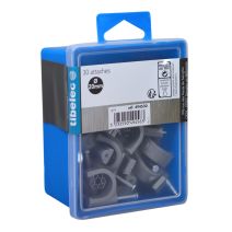 Attaches rondes à clou Ø 20 mm grises 30 pcs TIBELEC