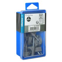 Attaches rondes à clou Ø 20 mm grises 10 pcs TIBELEC