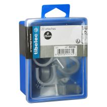 Attaches rondes à clou Ø 25 mm grises 20 pcs TIBELEC
