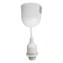 monture blanche douille e14 + bague - TIBELEC