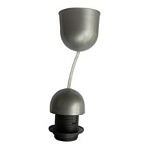 monture plastique argent douille e27 + bague - TIBELEC