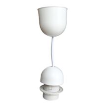 Monture plastique avec douille E27 + bague blanc - TIBELEC