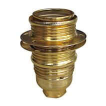 douille e14 en acier laitonné + 2 bagues de fixation - TIBELEC