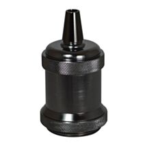 Douille E27 métal noir chromé - TIBELEC